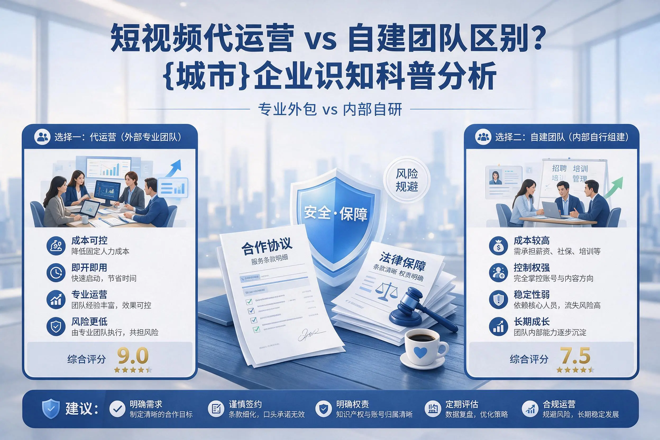 短视频代运营与自建团队区别?仙桃企业认知科普分析