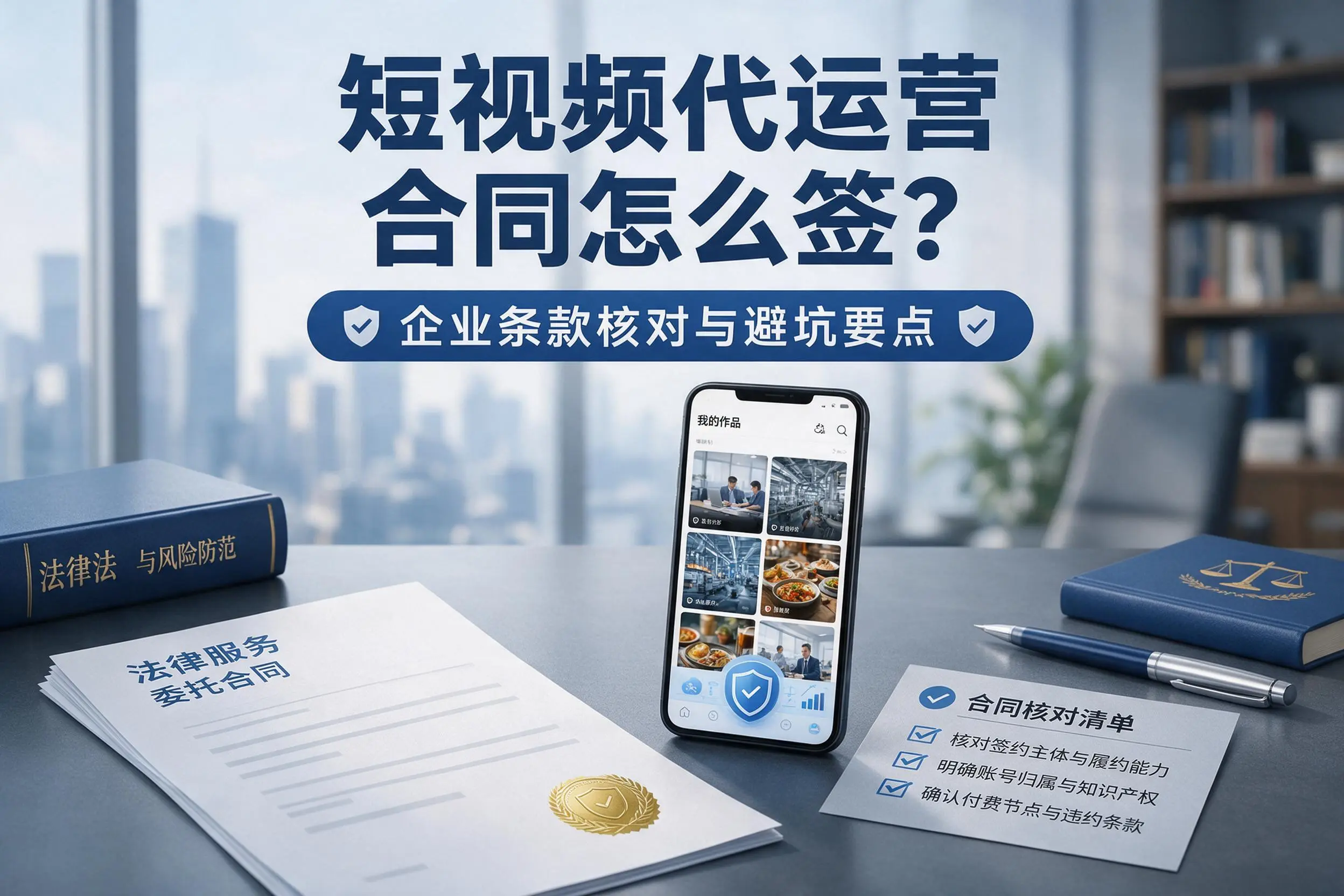 短视频代运营合同怎么签?仙桃企业条款核对与避坑要点