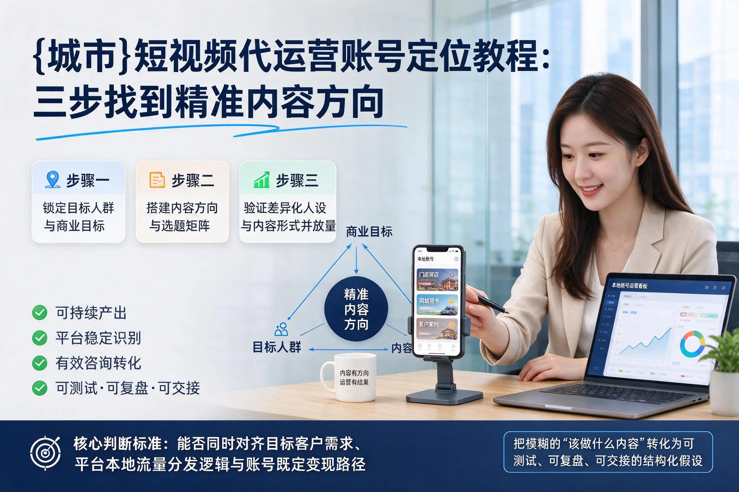 仙桃短视频代运营账号定位教程：三步找到精准内容方向
