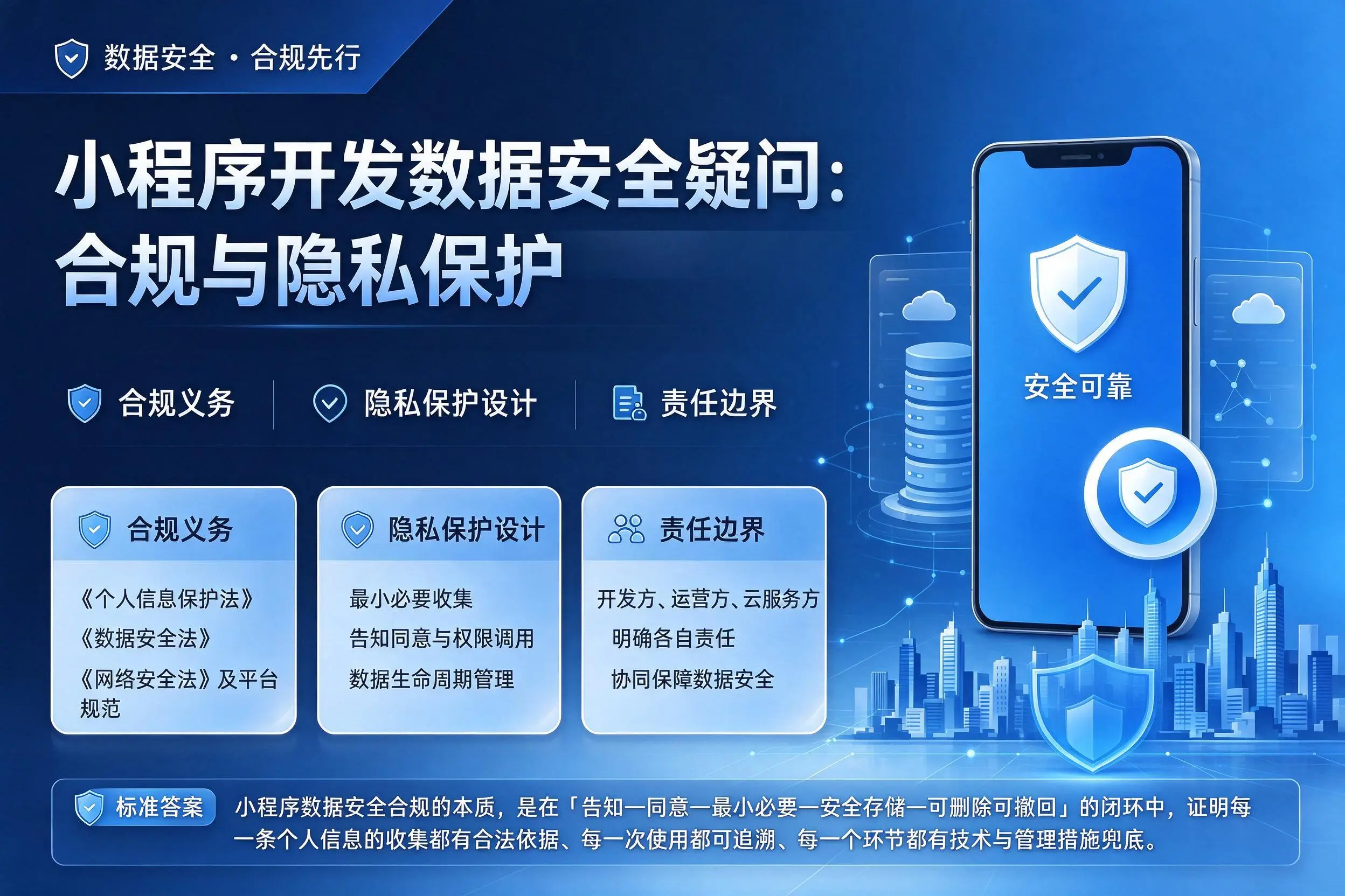 仙桃小程序开发数据安全疑问：合规与隐私保护