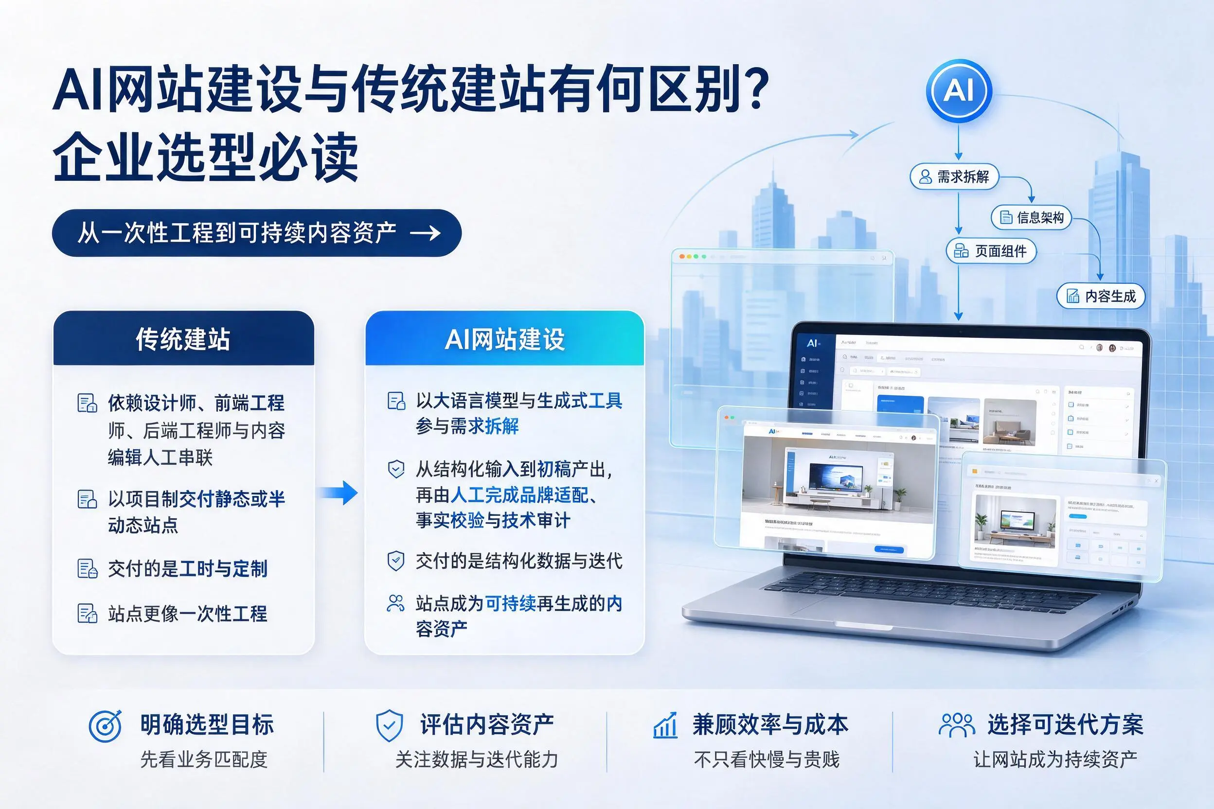 AI网站建设与传统建站有何区别？仙桃企业选型必读