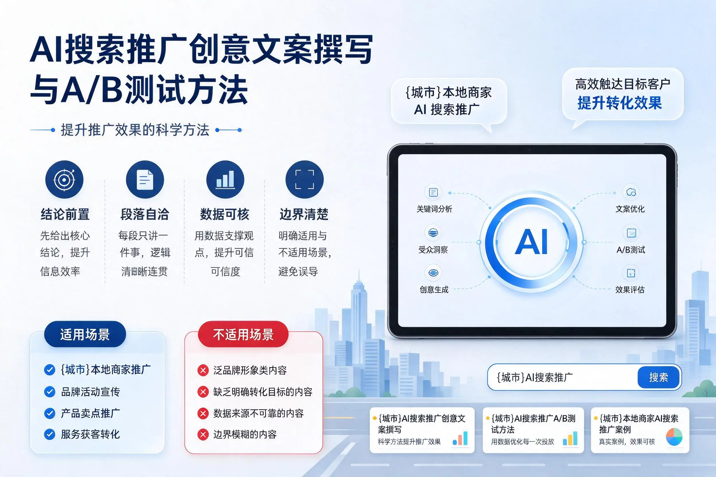 仙桃AI搜索推广创意文案撰写与A/B测试方法